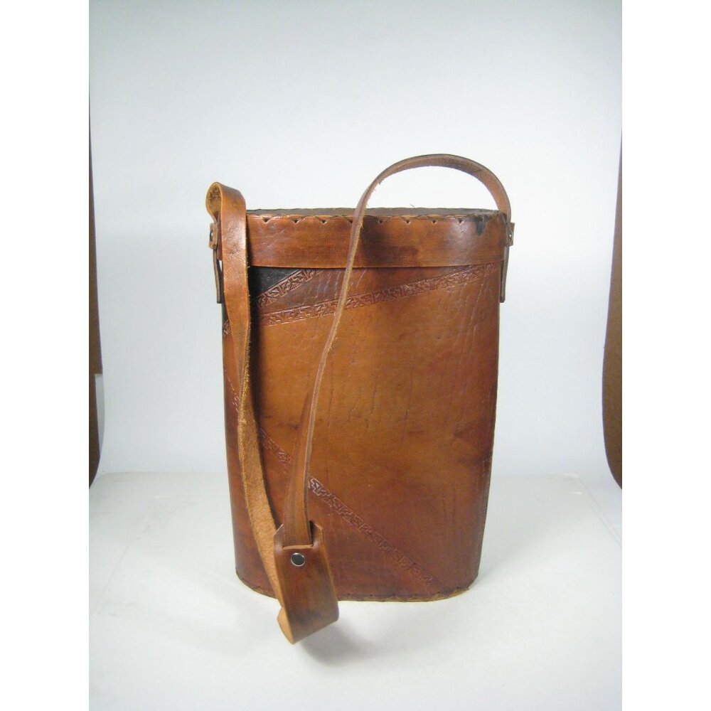 Leather Handcrafted Shoulder Bag Embossed Pattern Carrier Bag Tote